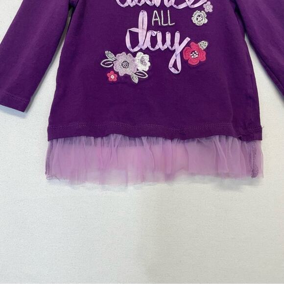 Gymboree Tutu Top Dance All Day purple long sleeve tee Size 6-12 Months - Picture 6 of 7